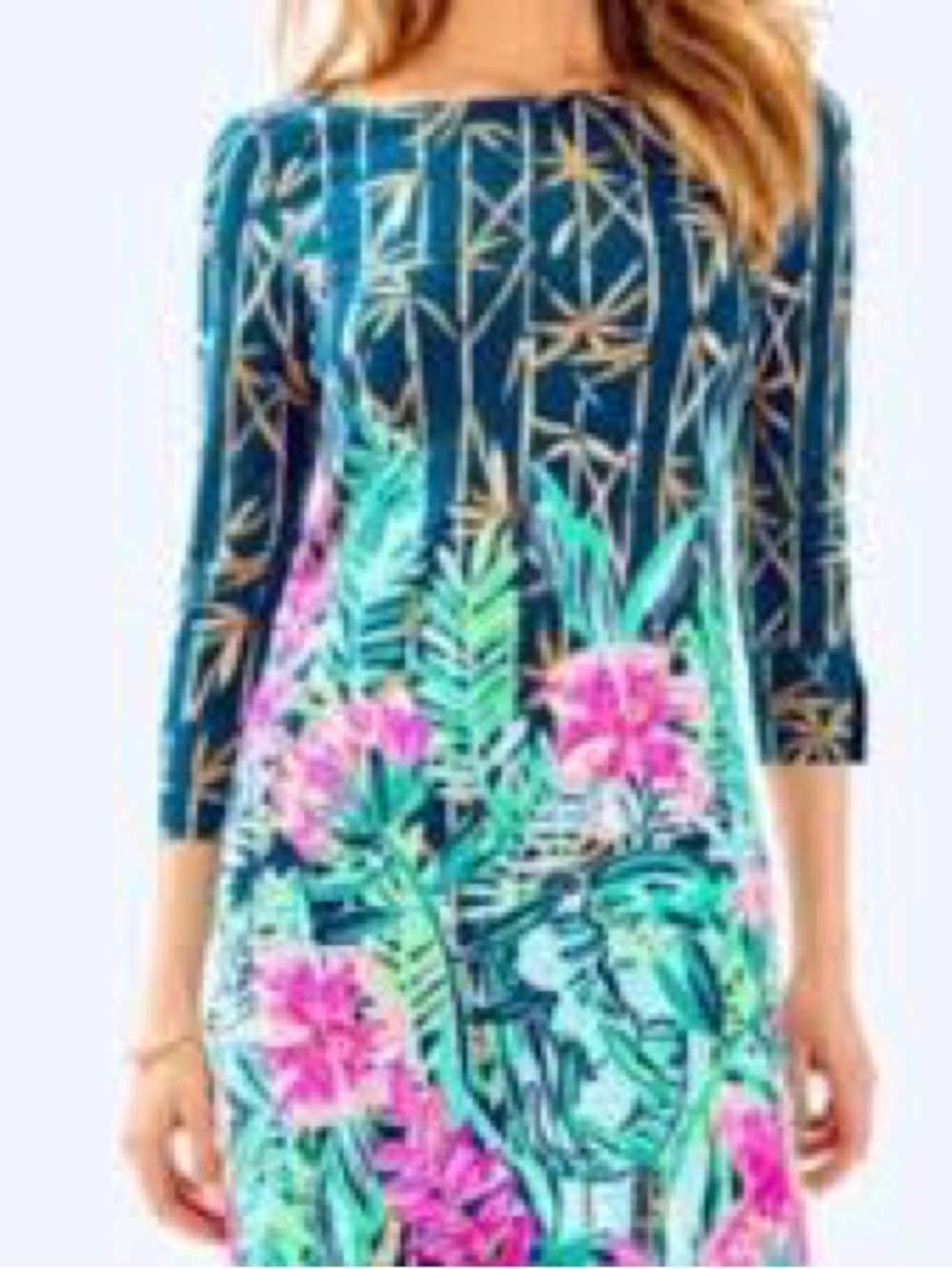 Lilly Pulitzer Floral Dress with Pink and Green XS